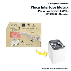 Placa Interface Matrix para Lavadora LWI13 Electolux A99035302