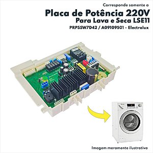 Placa De Potência 220VPara Lava e Seca LSE11 Electrolux Original PRPSSW7D42 A09109501