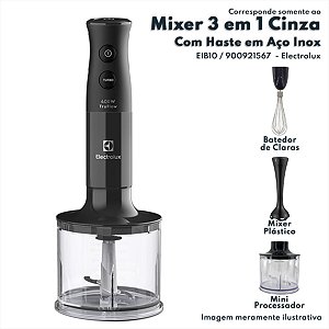 Mixer 3 Em 1 127V  Cinza Escuro Com Haste Em Aço Inox Electrolux Original Eib20 900921567