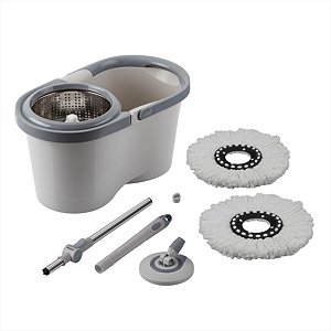 Mop Giratório 6,5L Inox MCML01 A23072301 Menalux com 1 Refil Extra