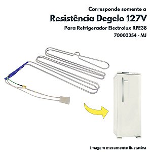 Resistência Degelo 127V 150W  Para Refrigerador Electrolux RFE38 MJ 70003354