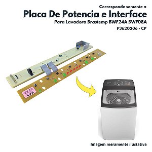 Conjunto Placa De Potência e Interface Bivolt Para Lavadora Brastemp BWF24A BWF08A CP - CP3620206 /326027897 /326027898