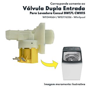 Válvula Dupla Entrada de Água 127V Consul Original BW17L CWH15 CWH14 Whirlpool W11344664 W11521413 W10776336