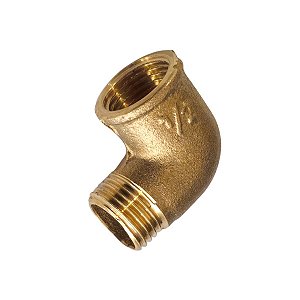 Joelho 90° Latão Roscas Femea 1/2 X 1/2 Macho Jackwal 2687