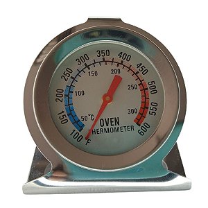 Termômetro para Forno Inox 300º para Churrasqueira e Forno 50mm