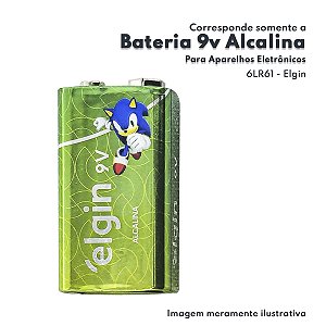 Bateria Alcalina 9V Para Aparelhos Eletrônicos Elgin - 6LR61