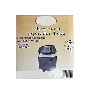 Kit 3 Sacos ALC Compatível Aspirador Pó Electrolux Hidrovac