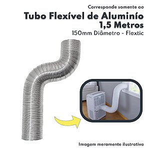 Tubo Flexível de Alumínio Para Aquecedor de Água a Gás Diâmetro 150mm Comprimento 1,5m Flextic 03004000120 Diversas Apli