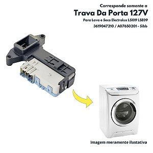 Trava Da Porta 127V Para Lava e Seca Electrolux LSI09 LSE09 Sibb 3619047210 A07650201