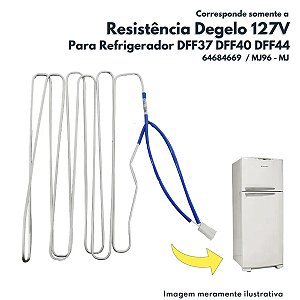 Resistência Degelo do Evaporador 127V Para Refrigerador Electrolux DFF37 DFF40 DFF44 MJ 64684669 MJ96