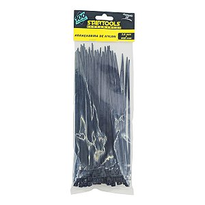 Abraçadeira de Nylon 100 Unidades 200mm X 3,6mm Preto StarTools - AR0145