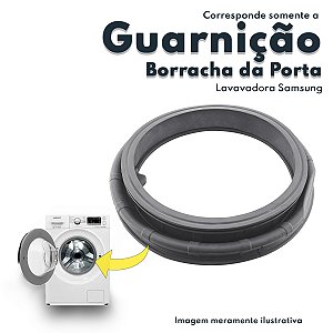 Guarnição Borracha Porta Lavadora WF106 WF8854 Samsung DC6401602A  WF106U4SAWQ WF8854LJF