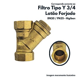 Filtro Tipo Y De 3/4 Latão Forjado FXF Higiban DN20 PN25