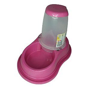 Comedouro Automático Com Tampa e Trava - Rosa