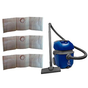 Kit Com 3 Sacos Para Aspirador de Pó Electrolux FLEX FLEXN FLEXC All Clean 70035078 A20810201 CSE10