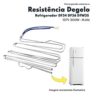 Resistência Degelo 127V 200W Refrigerador Electrolux DFW35 DF34 DF36 DF37 old END3597 MJ46