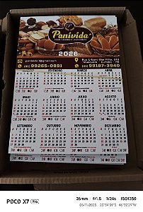 50 Calendário Folhinha de Parede 2026 Personalizado 20X27cm Papel 250g Arte Grátis