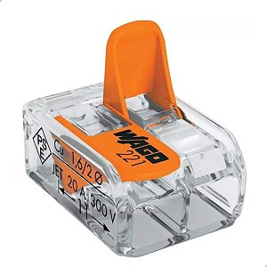 Conector de Emenda Transparente 221-412 2p até 4mm Wago