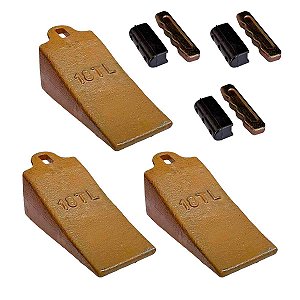 Kit 3 Dente Ponta Concha Miniescavadeira Yanmar com Travas