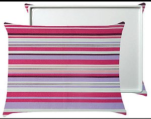 Bandoca Termoplástico Branco Listra Rosa e Lilás