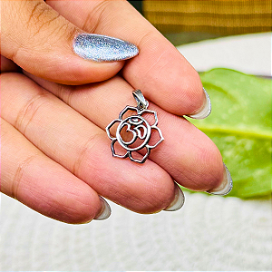 Pingente Mandala com Símbolo de Om - Prata 925