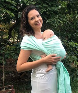 Wrap Sling - Tecendo Afeto - Verde Água