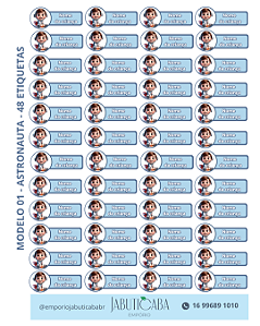 Etiqueta termocolante transfer DTF Têxtil para tecidos - Astronauta