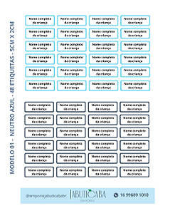 Etiqueta termocolante transfer DTF Têxtil Tecidos - Nome Moldura