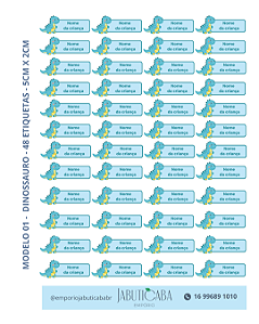 Etiqueta termocolante transfer DTF Têxtil para tecidos - Dinossauros