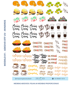 Adesivo DTF UV folha A4 - Mineiro