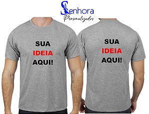 Camiseta Cinza Mescla 100% Poliester Unisex