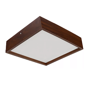 Luminária Plafon Madeira Quadrado 20cm