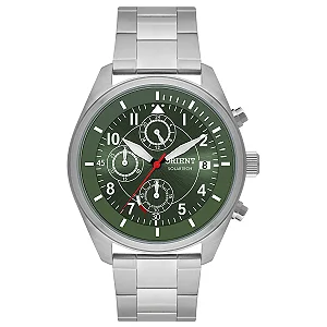Relogio Orient Solartech verde Cronógrafo MBSSC251-E2SX