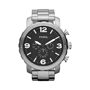 Relógio Fossil Masculino Prata Preto Original - JR13531PN