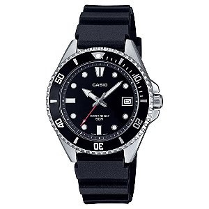 Relógio Prata Casio Duro Médio Sport Preto MDV-10-1A1VDF