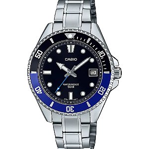 Relógio Masculino Prata Casio Duro Médio Sport MDV-10D-1A2VDF