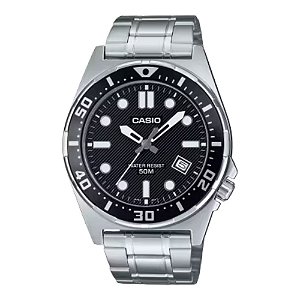 Relógio Casio Masculino Analógico Prata Preto MTD-135D-1AVDF