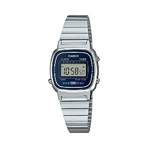 Relógio Feminino Casio Vintage Prata Mini LA670WA-2DF