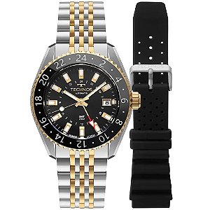 Relógio Technos Masculino Automatico GMT Prata NH34AA/T1P