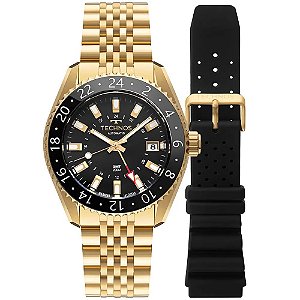 Relógio Technos Masculino Automatico GMT Dourado NH34AB/T1P