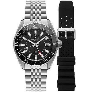 Relógio Technos Masculino Automatico GMT Prata NH34AA/T1P