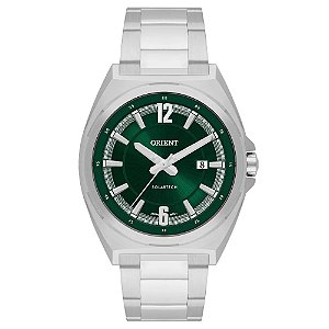 Relógio Orient Masculino Solar Prateado Verde MBSS1491 E2SX