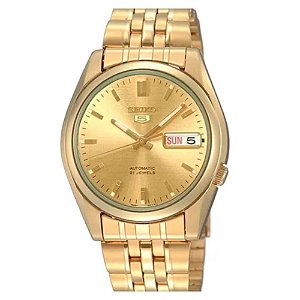 Relógio Seiko 5 Masculino Automático Dourado SNK366B1 C1KX