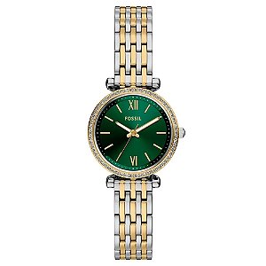 Relógio Fossil Feminino Carlie Bicolor Verde ES5439/1VN