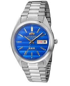 Relógio Masculino Automático Orient Prata Azul 469WA3F A1SX