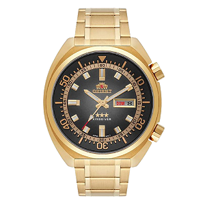 Relógio Masculino Dourado Orient 3 Estrelas F49GG001 P1KX