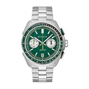 Relógio Masculino Bulova Racer Cronógrafo 98B468 Verde Safira