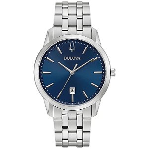Relógio Masculino Bulova Classic Sutton 96B338 Azul Aço