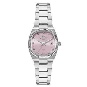 Relógio Technos Feminino Riviera Prata Quadrado Cristais GL12AA/1J