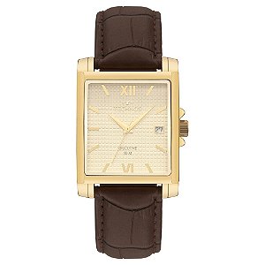 Relógio Technos Masculino Executive Retangular Dourado 2115UDG/0X